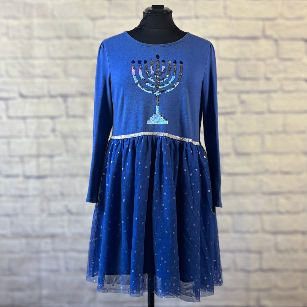Cat & Jack Blue XXL/18 Plus Hanukkah Dress